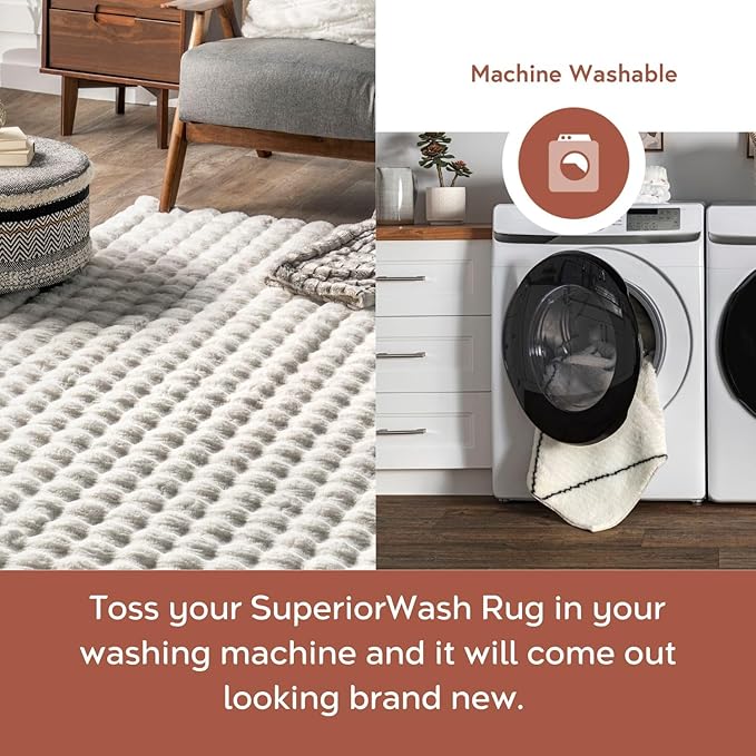 nuLOOM 2' x 8' Cozy Plush SuperiorWash Area Rug, Machine Washable, Soft Fluffy - Image 3
