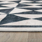Rugshop Geometric Diamond Washable Non Slip Runner Rug 2' x 10' Cream - Image 6