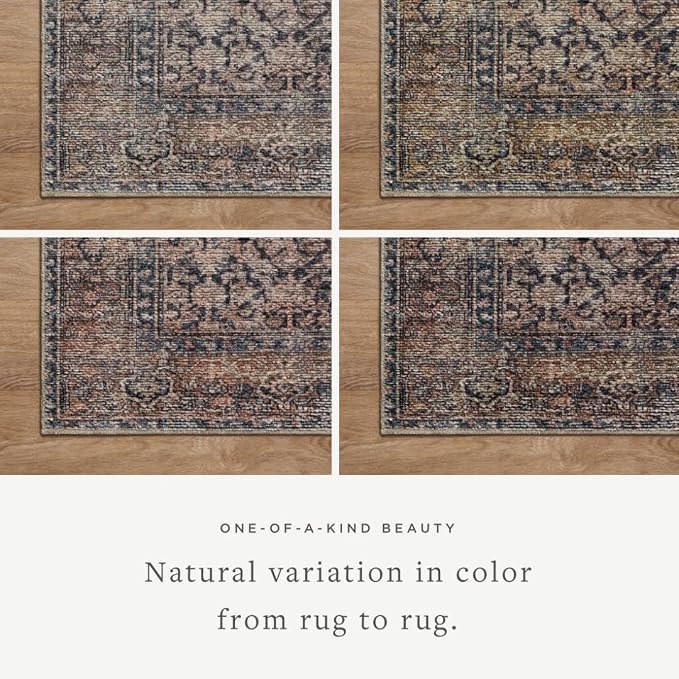 Loloi Amber Lewis Billie Collection, Ink & Salmon 5'-0" x 7'-6" Area Rug – - Image 5