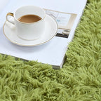 duduta Green Soft Fluffy Rug 5x8 ft, Shag Fuzzy Plush Rectangle Carpet - Image 2
