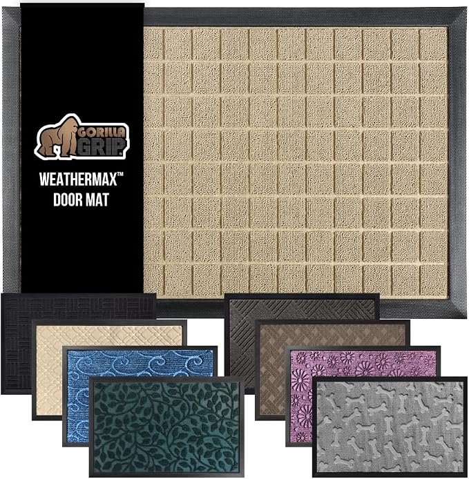 GORILLA GRIP 100% Waterproof All-Season WeatherMax Doormat US Designed Natural by GorillaGrip