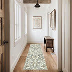 EVERGRACE Hallyway Area Runner Rugs 2x8, Boho Floral Faux Wool Indoor Outdoor by EverGrace