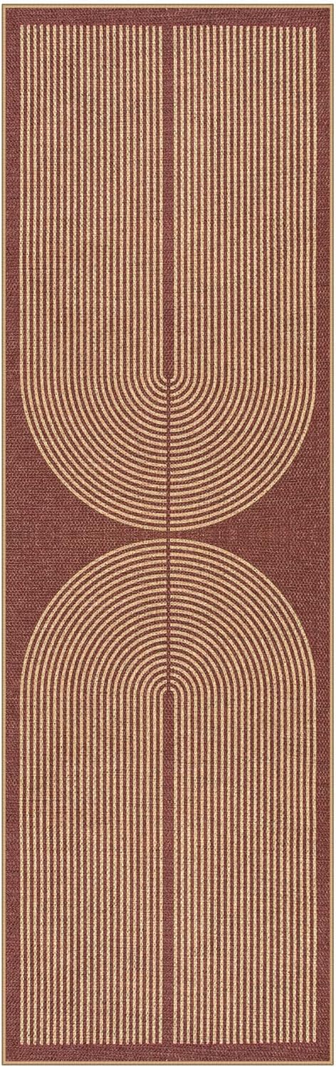 Lahome Modern Rainbow Easy Jute Entryway Runner Rug, Washable Indoor Outdoor - Image 7