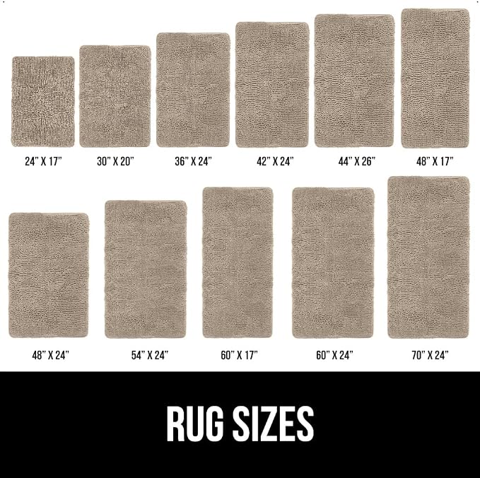 GORILLA GRIP Bath Rug Mat 60x17, Thick Absorbent Chenille, Quick Dry Microfiber - Image 6