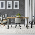 LUXE WEAVERS Geometric Swirl Cream 8x10 Area Rug High Low Modern Carpet - Image 4