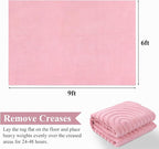 Pauwer 6x9 Washable Area Rugs for Living Room Modern Pink Solid Color Soft - Image 2