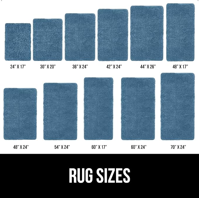 GORILLA GRIP Bath Rug Mat 60x17, Thick Soft Absorbent Chenille, Quick Dry - Image 7