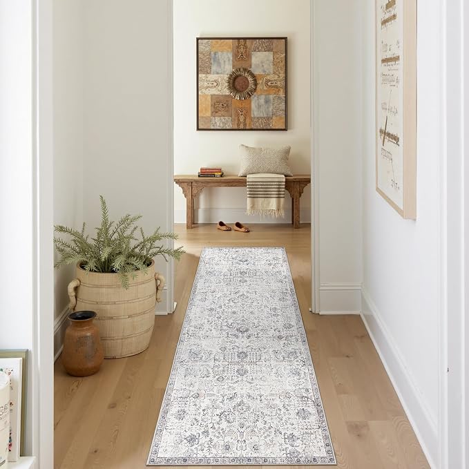 jinchan Kalen Runner Rug 2x7 Washable Hallway Rug Vintage Indoor Thin Retro by JINCHAN