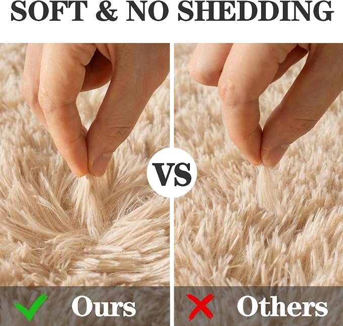 Soft Fluffy Area Rug for Bedroom, Fuzzy Shaggy Oval Throw Rugs for Bedside - Image 4