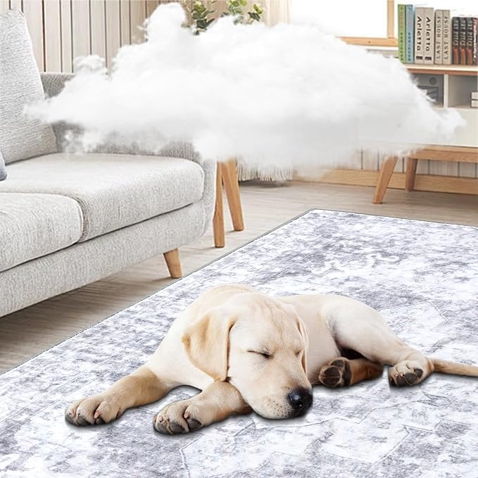 COMSLE 4x6 Rugs for Living Room Washable Area Rugs for Bedroom Faux Wool - Image 9