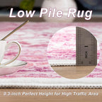 Bright Pink Area Rug for Girls Bedroom, 3x5 Soft Washable Rugs - Image 8