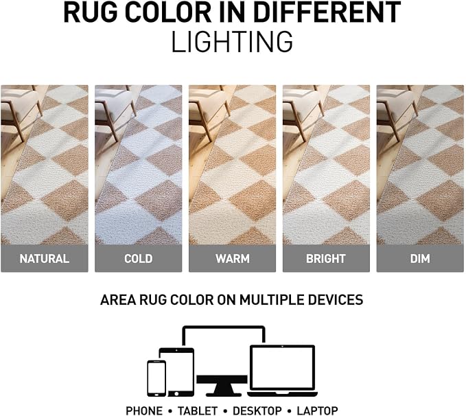 Rugshop Diamond Wave Shag Runner Rug Beige 2' 3" x 8' Perfect - Image 6