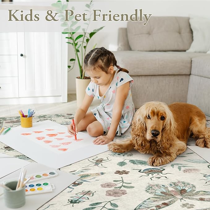 Lahome Insect Washable Round Area Rug, Soft Round Rugs 6ft Ultra-Thin Non-Slip - Image 5