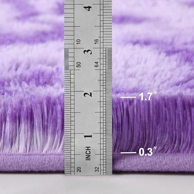 Large Shag Area Rugs 6 x 9, Tie-Dyed Plush Fuzzy Rugs - Image 2
