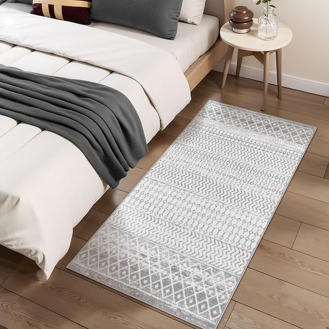 Moroccan Washable Area Rug, 2x4 Non-Slip Front Door Mat Indoor Entrance - Image 2