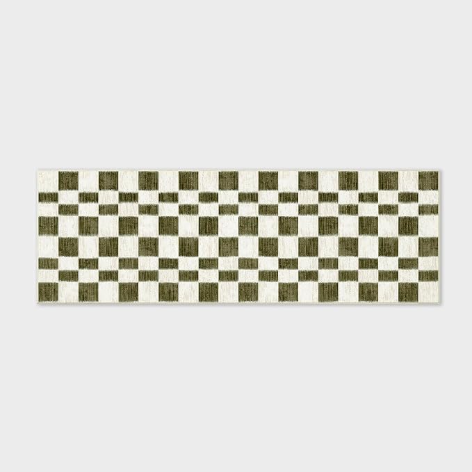 EVERGRACE Checkered Plaid Area Rug 2x6, Soft Christmas Faux Wool Rugs Washable - Image 7
