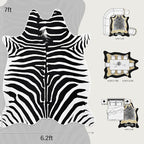 AROGAN Premium Faux Zebra Hide Rug 6.2 x 7 Feet, Sturdy and Large Size Zebra - Image 2