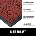 GORILLA GRIP 100% Waterproof All-Season WeatherMax Doormat, US Designed Natural - Image 2