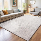 Area Rug - 9x12 Large Dining Room Rug Soft Living Room Mat, Vintage Washable - Image 2