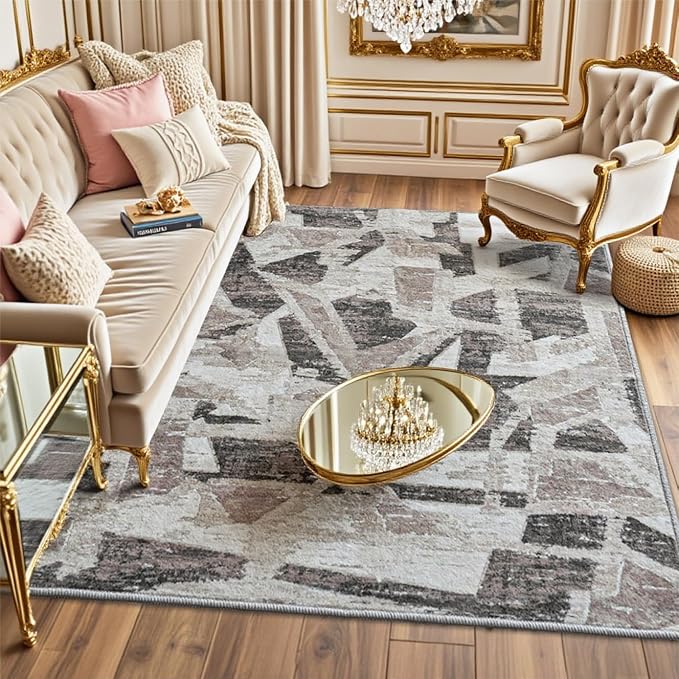 8X10 Area Rugs for Living Room Bedroom, Modern Abstract Large Carpet Washable - Image 9
