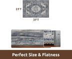 AMOAMI-2X3 Small Rug-Washable Rugs Entryway Mat Indoor-Soft Vintage Non Slip - Image 2