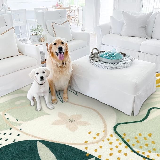 Lahome Green Machine Washable Living Room Rugs - Image 7