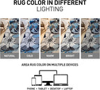 Rugshop Modern Large Floral Non-Slip Area Rug Runner 2' X 7' Gray-Blue - Image 4