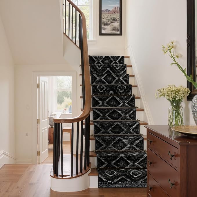 Area Rug 2x10 Rug Machine Washable Non-Slip Low Pile Print Pattern Western Rug - Image 7
