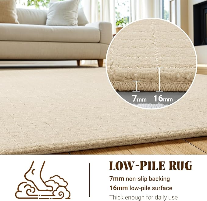 Shilucheng Wool Rug 8x10 Non-Slip, Blend 80% Wool and 20% Cotton Rugs - Image 7