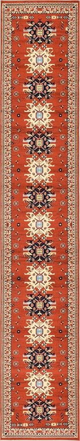 Unique Loom Taftan Collection Border Geometric Tribal Inspired Design Area Rug - Image 3