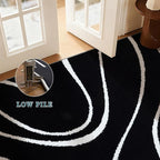 YIHOUSE Abstract Washable Rug 8x10, Ultra Thin Non Slip Black Rugs - Image 6