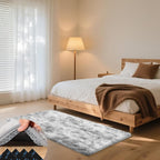 3x5 Tie-Dyed Grey Rugs for Bedroom Living Room, Fluffy Small Area Rug Soft Shag by Unknown
