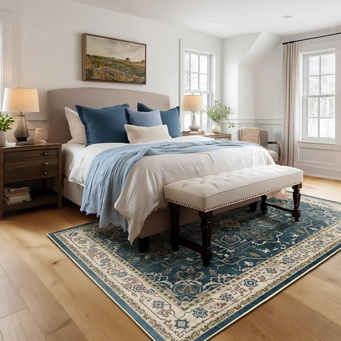 Vintage Distressed 8x10 Rugs for Living Room Bedroom, Washable Non Slip Dining - Image 3