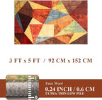 YIHOUSE Brown Rustic Area Rugs 3x5, Geometric Burnt Orange Area Rug Non Slip - Image 2