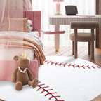 Soft Round Rugs for Bedroom, Baseball Rug for Boys, Bedside Area Kids Carpet - Image 5