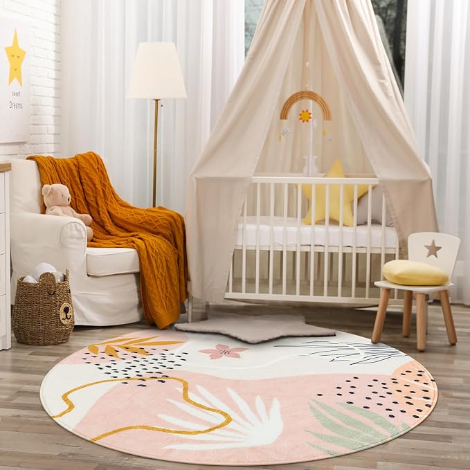 Lahome Pink Round Rugs 8Ft - Image 7