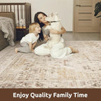 AMOAMI-2X3 Small Rug-Washable Rugs Entryway Mat Indoor-Soft Vintage Non Slip - Image 8