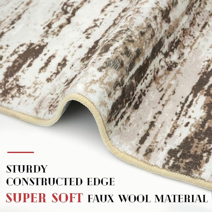 Modern Abstract Entryway Rug Indoor 2x3 Washable Rug Non-Slip Soft Small Area - Image 5