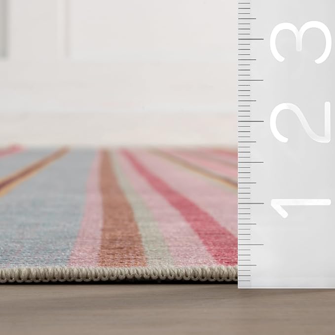 Dash & Albert Jamaica Stripe Multi Machine Washable Rug, Runner-2.5 X 8 Feet - Image 3