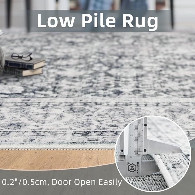 Deerly Rug Runner 2x6 Ft Washable Carpet Runner Runner Non-Slip Grey Runner Rugs - Image 4
