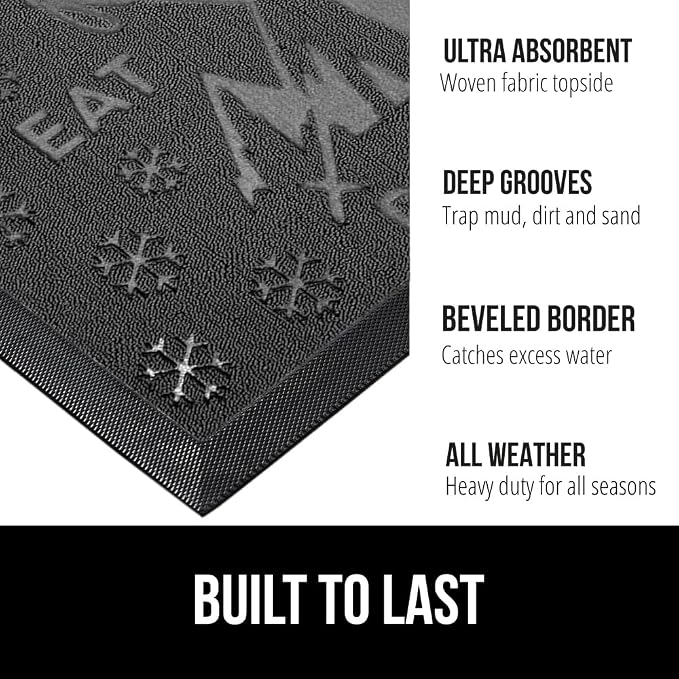 GORILLA GRIP 100% Waterproof All-Season WeatherMax Doormat, US Designed Natural - Image 2