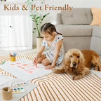 Lahome Abstract Bedroom Rugs, Soft Washable Area Rugs 4x6 Non Slip Rainbow - Image 3