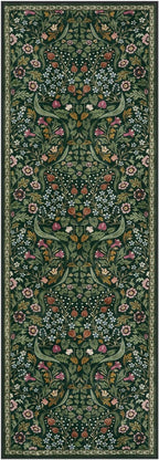 Lahome Floral Hallway Runner, 2x6 Green Washable Runner Rug - Image 7