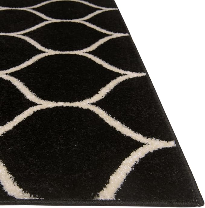 Rugs.com Lattice Frieze Collection Rug – 8' x 11' Black Medium Rug Perfect - Image 6