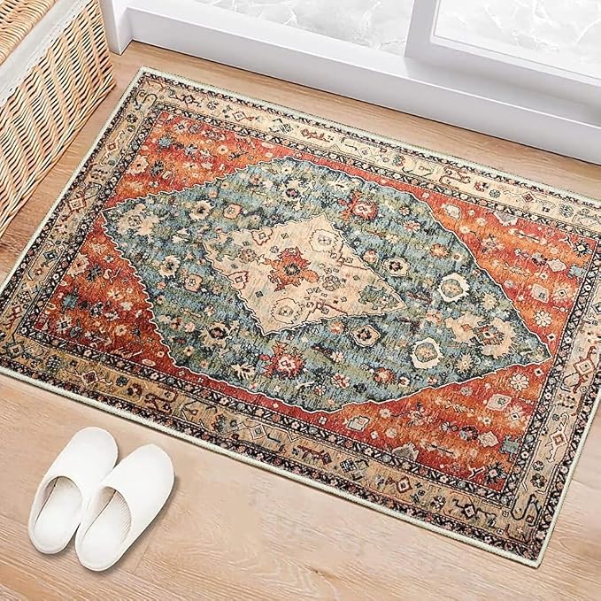 Boho Vintage Oriental Entry Rugs - Image 3
