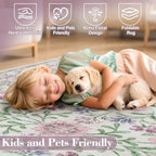 Wonnitar Boho Floral Area Rug 6x9, Washable Purple Rugs - Image 5