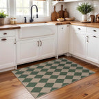 Easy Jute Checkered Entryway Rug, 2x3 Green Modern Indoor Outdoor Doormat - Image 6