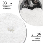 White Toilet Rug 22x24 Non Slip Fluffy Toilet Floor Mat U Shaped Washable - Image 5