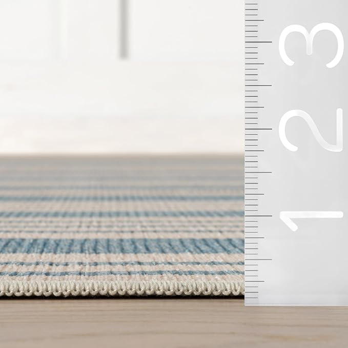 Dash & Albert Talos Blue Machine Washable Rug, 6 X 9 Feet - Image 3