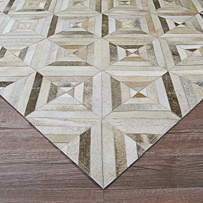 Premium Diamond Patterned Leather Area Rug - Image 3